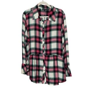 Tolani Collection Plaid Flannel Shirt  Womens‎ XL Tunic